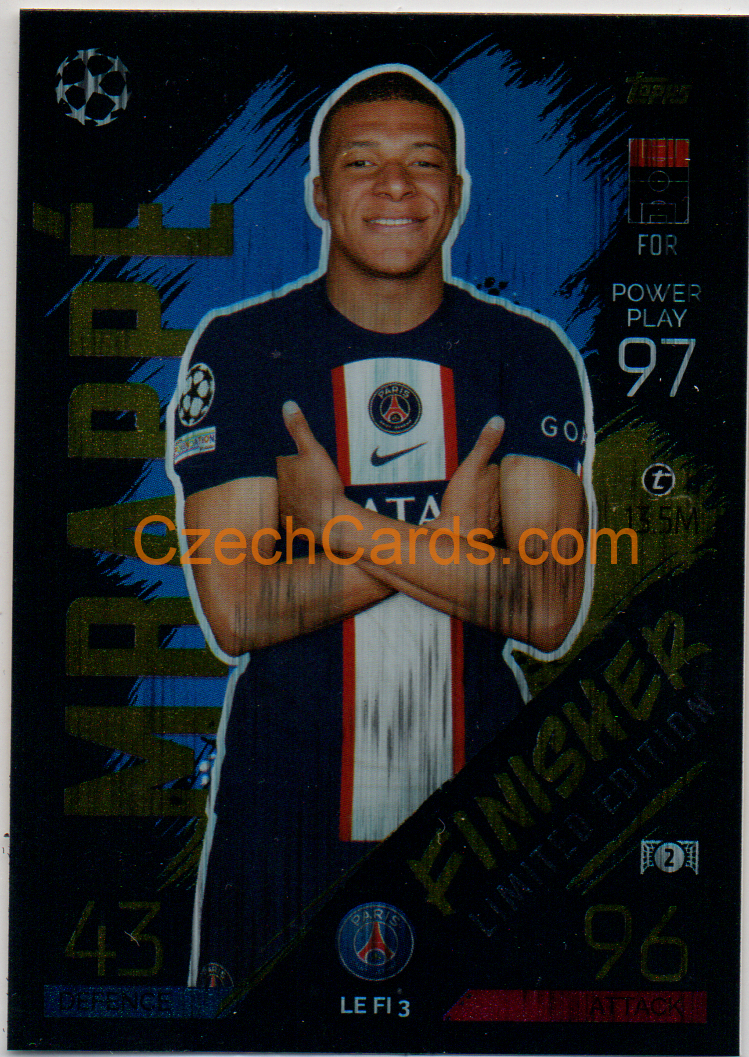 FOOTBALL SOCCER Kylian Mbappé Topps Match Attax 2022 23 Finisher