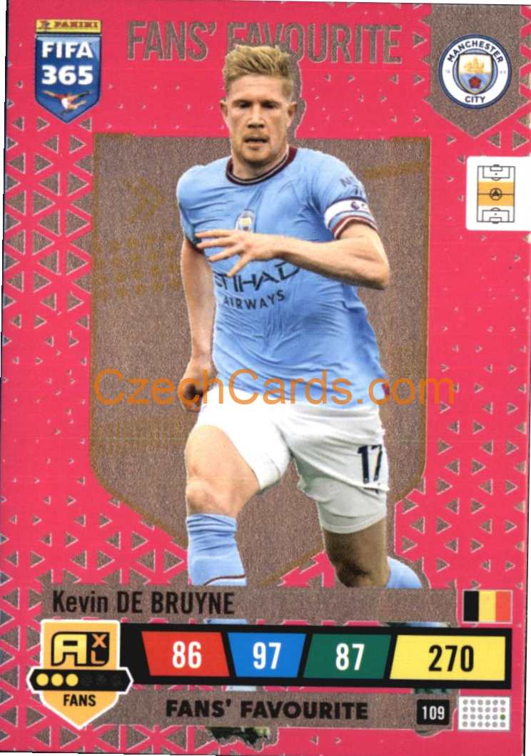 FOOTBALL SOCCER Kevin De Bruyne 2023 FIFA 365 Adrenalyn FANS 109