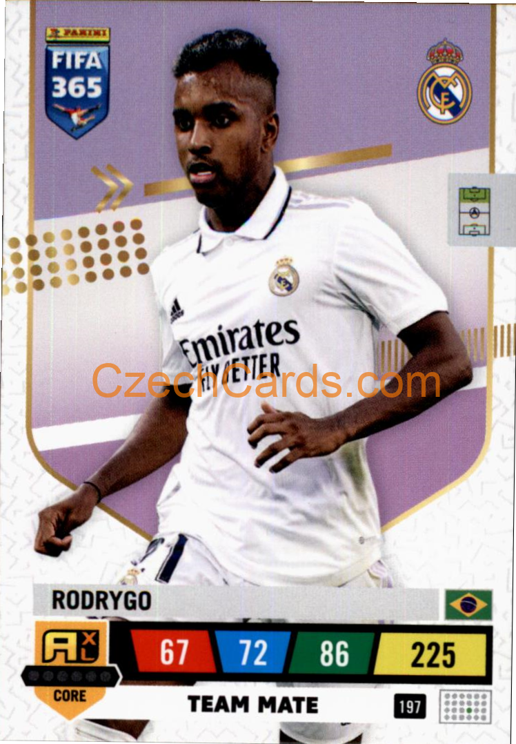 FOOTBALL SOCCER Rodrygo 2023 FIFA 365 Adrenalyn 197 Czechcards