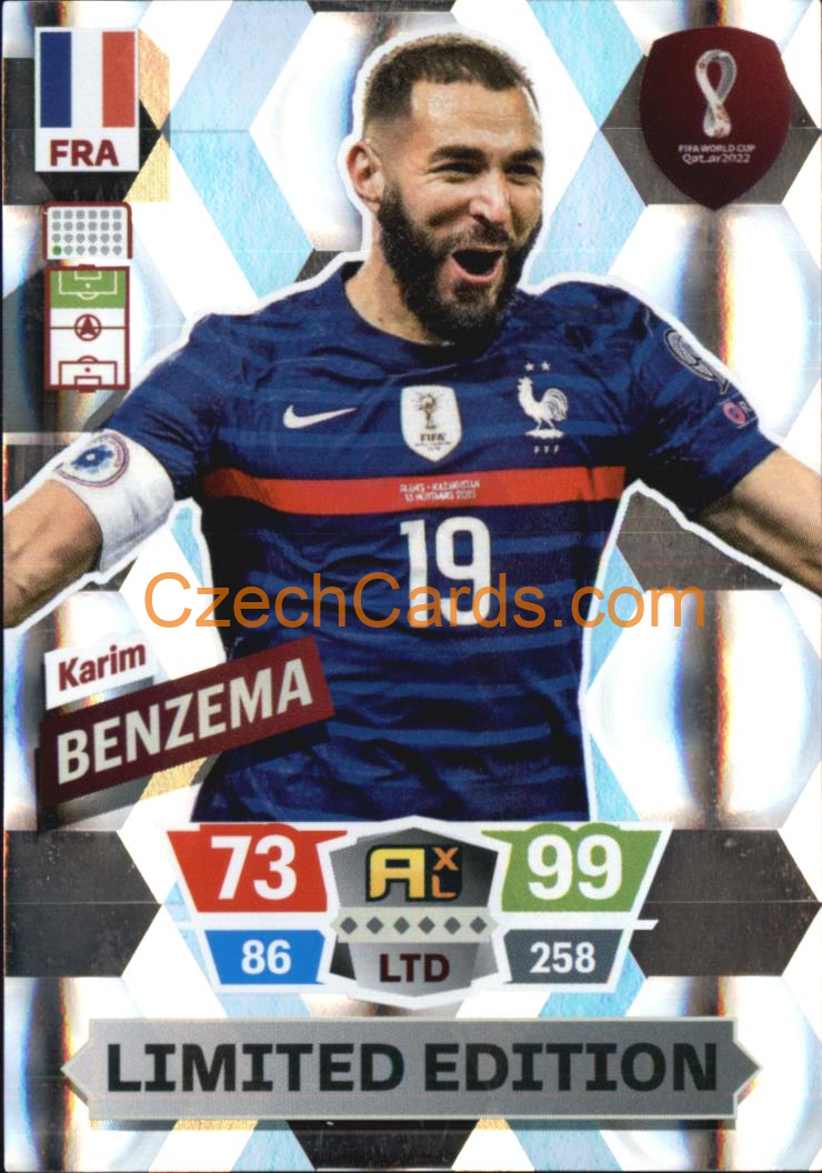 Football Soccer Karim Benzema Panini World Cup Adrenalyn Limited