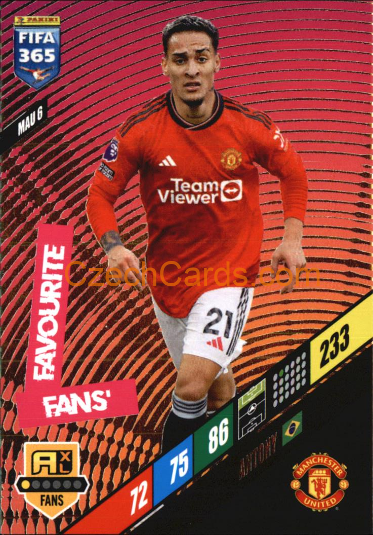 FOOTBALL/SOCCER Antony 2024 Panini FIFA 365 Adrenalyn XL Fans MAU6