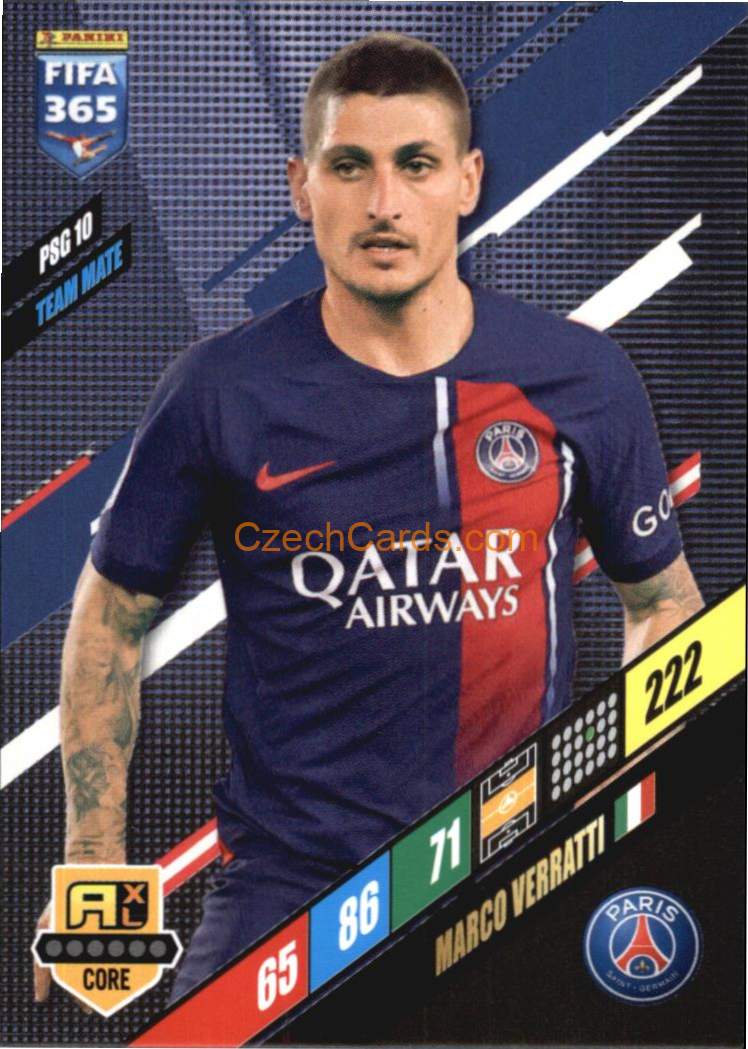 Footballsoccer Marco Verratti 2024 Panini Fifa 365 Adrenalyn Xl Psg10 