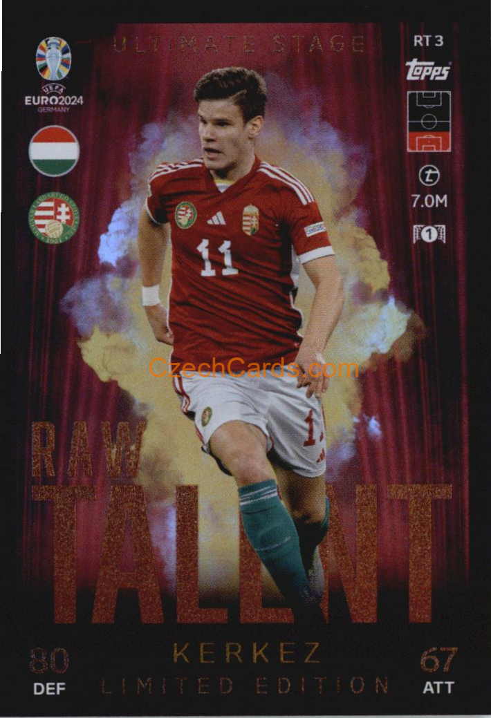 FOOTBALL SOCCER Milos Kerkez 2024 EURO Match Attax Limited Edition