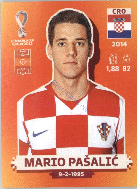 FOOTBALL SOCCER Mario Pašalić 2022 Panini WC Qatar Sticker CRO 13