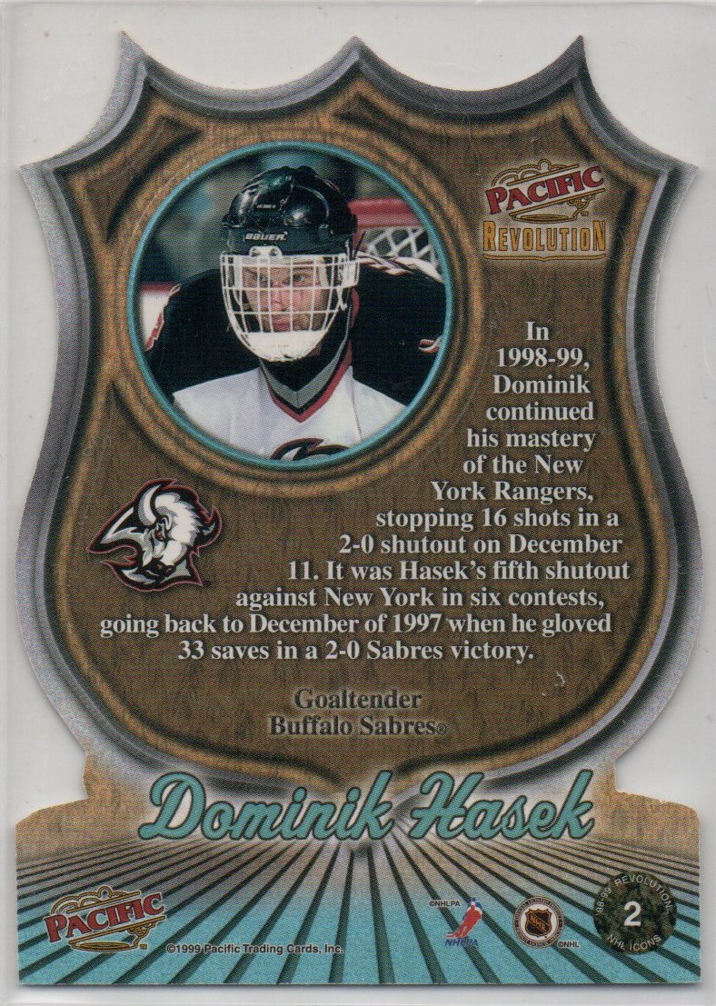 Dominik Hasek 1998/99 Revolution NHL Icon Die Cut #2