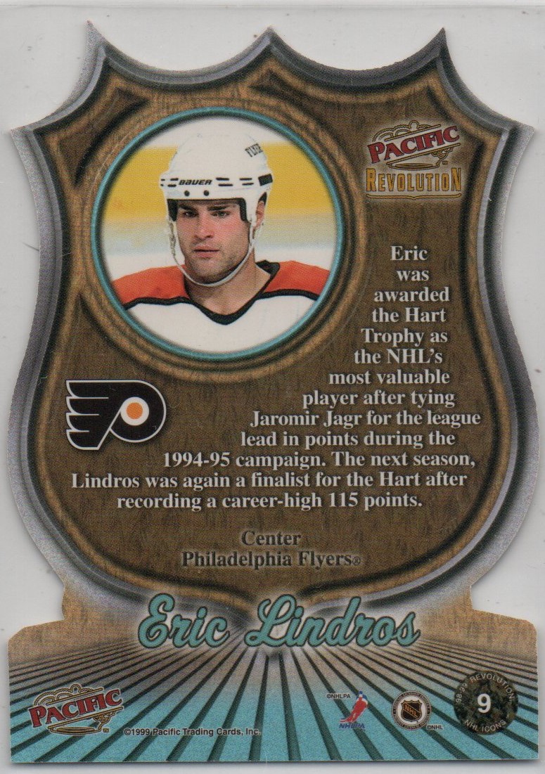 Eric Lindros 1998/99 Revolution NHL Icon Die Cut #9