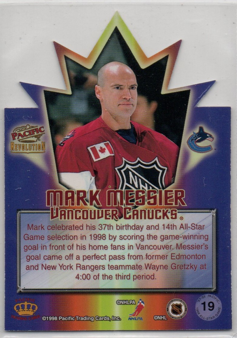 Mark Messier 1997/98 Revolution All Star Game Die Cut #19