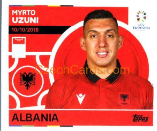 Myrto Uzuni 2024 Topps UEFA Euro sticker #ALB17