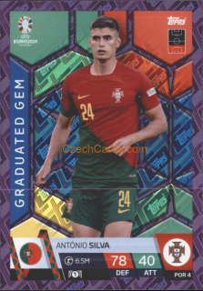 António Silva 2024 EURO Match Attax Graduated Gem purple parallel #POR4