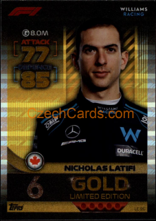 Nicholas Latifi (Williams) 2022 Turbo Attax #LE 9G