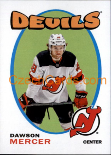 Dawson Mercer 2022-23 Topps NHL sticker 1971-72 Topps NHL Rookie Insert #607