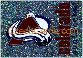 Colorado Avalanche Logo 1998/99 Panini NHL Hockey sticker shiny #183