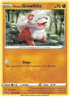 Hisuian Growlithe 83/196 Pokémon Lost Origin Common