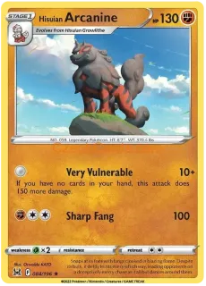 Hisuian Arcanine 84/196 Pokémon Lost Origin Rare