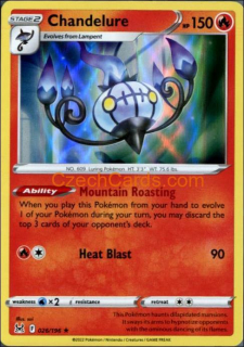 Chandelure 26/196 Pokémon Lost Origin Rare Reverse Holo