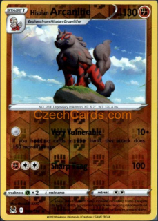 Hisuian Arcanine 84/196 Pokémon Lost Origin Rare Reverse Holo