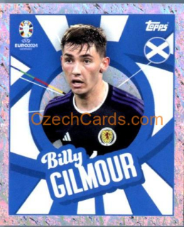 Billy Gilmour 2024 Topps UEFA Euro sticker foil #SCO-PTW