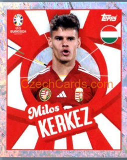 Milos Kerkez 2024 Topps UEFA Euro sticker foil #HUN-PTW