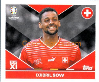 Djibril Sow 2024 Topps UEFA Euro sticker #SUI-TOP2