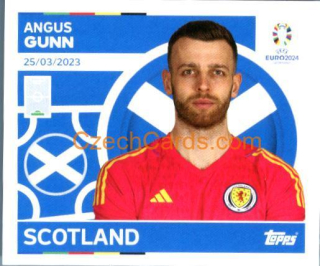 Angus Gunn 2024 Topps UEFA Euro sticker #SCO4