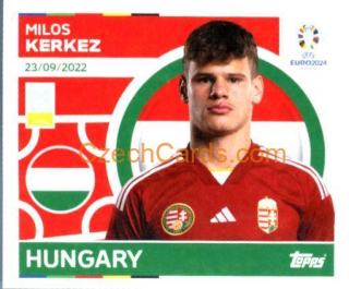 Milos Kerkez 2024 Topps UEFA Euro sticker #HUN7