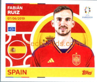 Fabián Ruiz 2024 Topps UEFA Euro sticker #ESP14