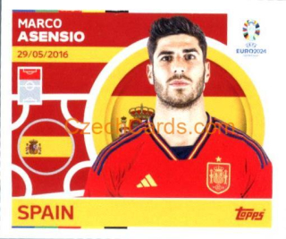 Marco Asensio 2024 Topps UEFA Euro sticker #ESP17