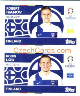 Robert Ivanov / Robin Lod 2024 Topps UEFA Euro sticker #FIN6-7