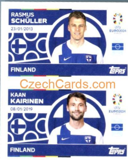 Rasmus Schüller / Kaan Kairinen 2024 Topps UEFA Euro sticker #FIN10-11