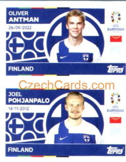 Oliver Antman / Joel Pohjanpalo 2024 Topps UEFA Euro sticker #FIN12-13