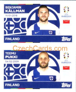 Benjamin Källman / Teemu Pukki 2024 Topps UEFA Euro sticker #FIN14-15