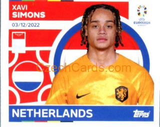 Xavi Simons 2024 Topps UEFA Euro sticker #NED17