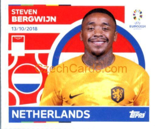 Steven Bergwijn 2024 Topps UEFA Euro sticker #NED20