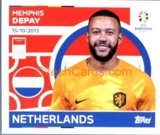 Memphis Depay 2024 Topps UEFA Euro sticker #NED21