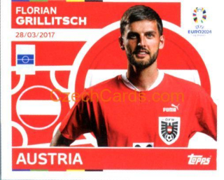 Florian Grillitsch 2024 Topps UEFA Euro sticker #AUT12