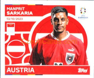 Manprit Sarkaria 2024 Topps UEFA Euro sticker #AUT20