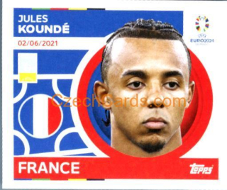 Jules Koundé 2024 Topps UEFA Euro sticker #FRA6