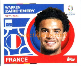 Warren Zaïre-Emery 2024 Topps UEFA Euro sticker #FRA16