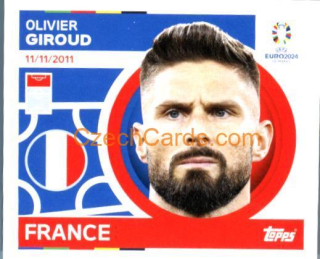 Olivier Giroud 2024 Topps UEFA Euro sticker #FRA18