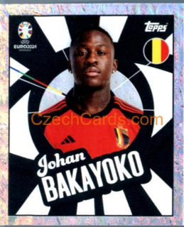 Johan Bakayoko 2024 Topps UEFA Euro sticker foil #BEL-PTW