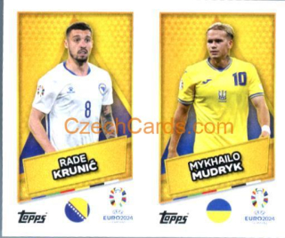 Rade Krunić / Mykhailo Mudryk 2024 Topps UEFA Euro sticker #UKR-BIH-SP