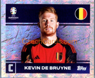 Kevin De Bruyne 2024 Topps UEFA Euro sticker foil #BEL2