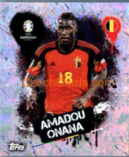 Amadou Onana 2024 Topps UEFA Euro sticker foil #BEL3