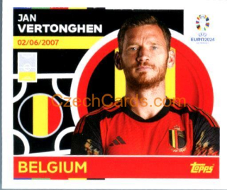 Jan Vertonghen 2024 Topps UEFA Euro sticker #BEL5