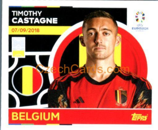 Timothy Castagne 2024 Topps UEFA Euro sticker #BEL7