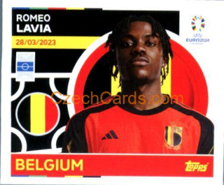 Romeo Lavia 2024 Topps UEFA Euro sticker #BEL12