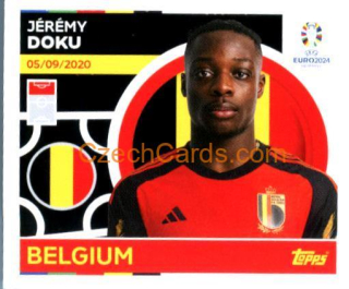 Jérémy Doku 2024 Topps UEFA Euro sticker #BEL18