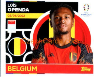 Loïs Openda 2024 Topps UEFA Euro sticker #BEL21