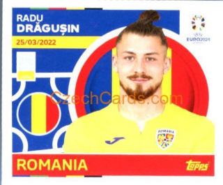 Radu Drăgușin 2024 Topps UEFA Euro sticker #ROM6