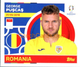 George Puşcaş 2024 Topps UEFA Euro sticker #ROM17